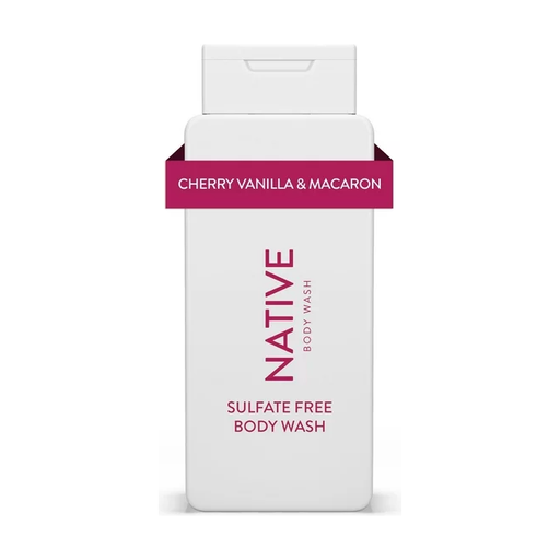 Product image of Native Natural Body Wash, Cherry Vanilla Macaron, Sulfate Free, Paraben Free, 18 oz