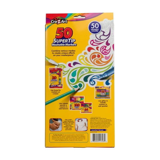 Product image of Cra-Z-Art Super Tip Washable Markers, 50 Count, 12 Scented Colors, Back to School