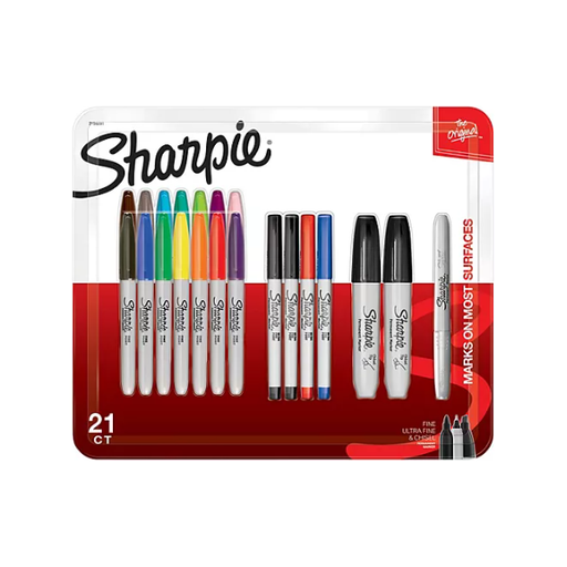 Product image of Sharpie Permanent Markers, Assorted Tips and Colors, 21 Count