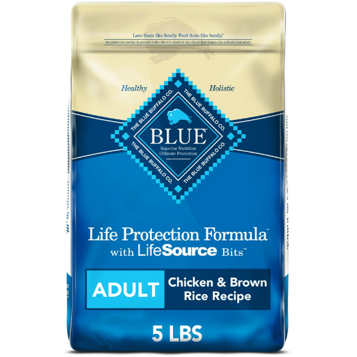 Product image of Blue Buffalo Life Protection Formula Chicken and Brown Rice Dry Dog Food for Adult Dogs, Whole Grain, 5 lb.
