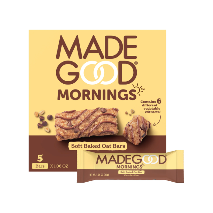 Product image of MadeGood Mornings Chocolate Chip Breakfast Bars, 5 Count