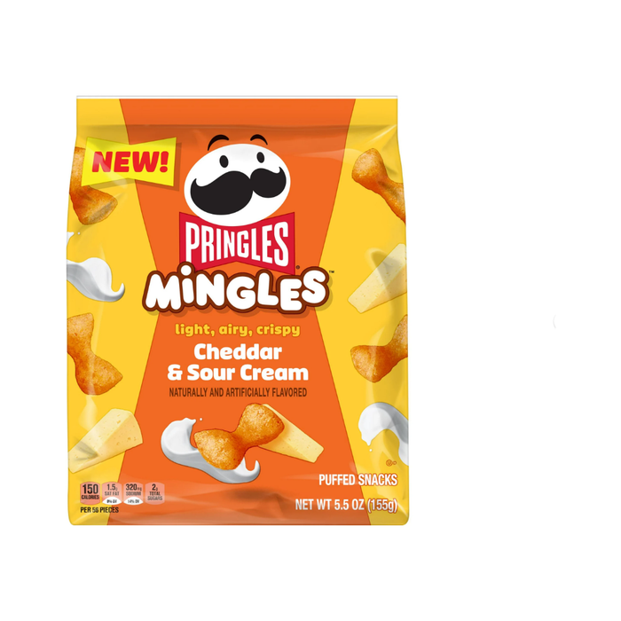 Product image of Pringles Mingles Cheddar and Sour Cream Puffed Snacks, Gluten-Free, Cheese Puffs, 5.5 oz