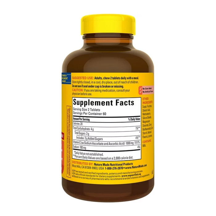 Product image of Nature Made Extra Strength Dosage Chewable Vitamin C 1000 mg Per Serving Tablets, 120 Count