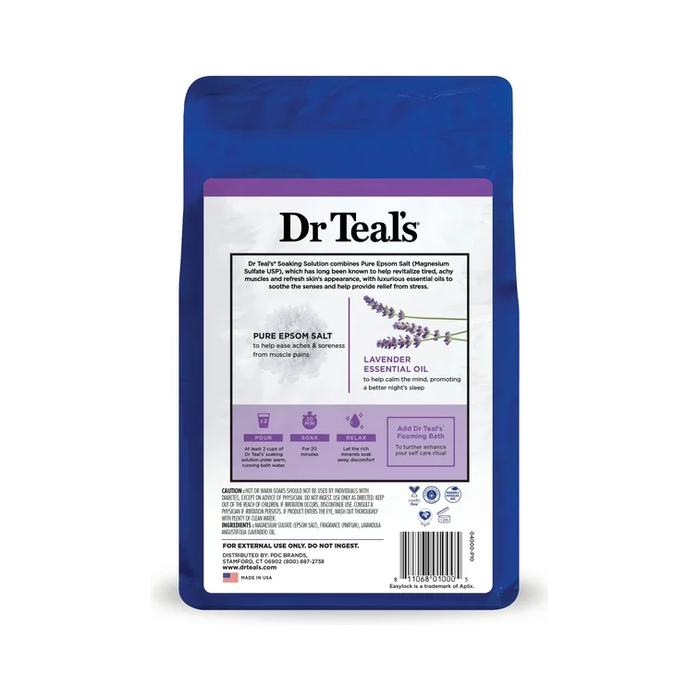 Product image of Dr Teal's Pure Epsom Salt Soak, Soothe & Sleep with Lavender, 3lbs