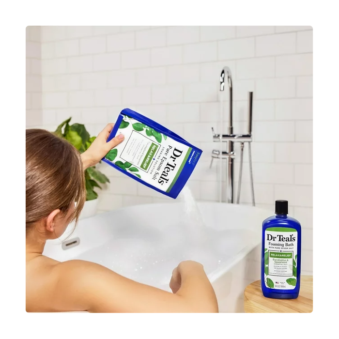 Product image of Dr Teal's Pure Epsom Salt Soaking Solution, Relax & Relief with Eucalyptus Spearmint, 3 lb