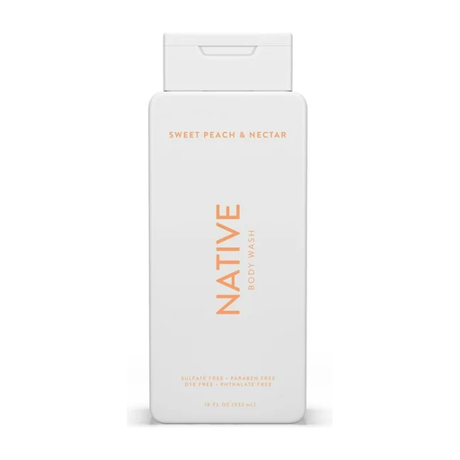 Product image of Native Natural Body Wash, Sweet Peach & Nectar, Sulfate Free, Paraben Free, 18 oz