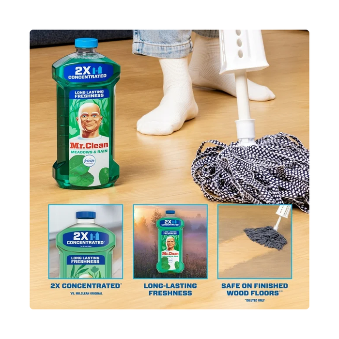 Product image of Mr. Clean 2X Concentrated Multi Surface, All Purpose Cleaner, Febreze Meadows & Rain Scent, 41 fl oz