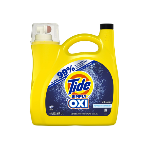 Product image of Tide Simply Oxi, 74 Loads Liquid Laundry Detergent, 115 fl oz