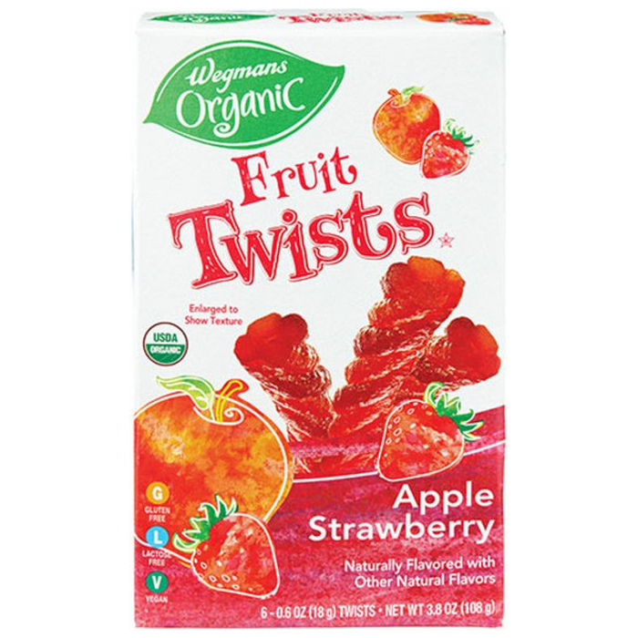 Product image of Wegmans Organic Fruit Twists, Apple Strawberry