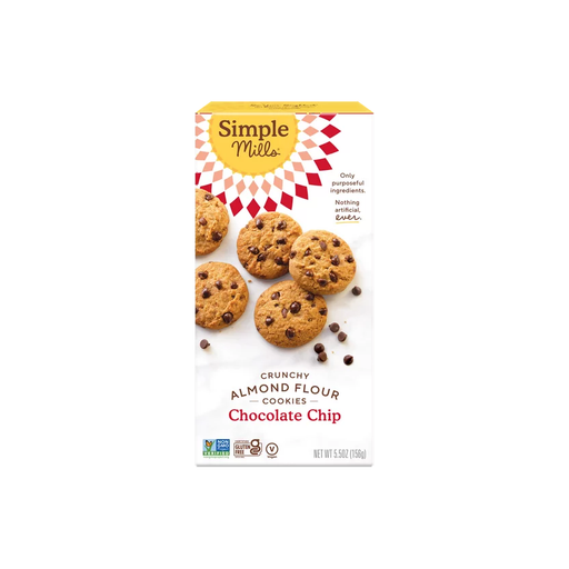 Product image of Simple Mills Crunchy Almond Flour Cookies, Chocolate Chip, Gluten-Free, 5.5 oz