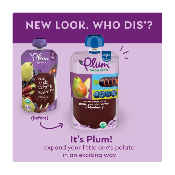 Product image of Plum Organics Stage 2 Organic Baby Food Pouch: Pear, Purple Carrot, Blueberry - 4 oz