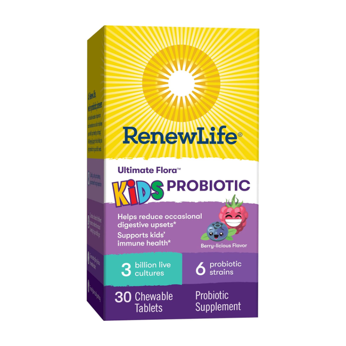 Product image of Renew Life, Ultimate Flora, Kids Probiotic, Berry-licious, 3 Billion Live Cultures, 30 Chewable Tablets
