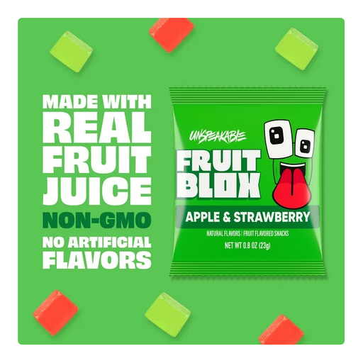 Product image of FruitBlox Unspeakable Apple Strawberry Fruit Snacks, 22 Count