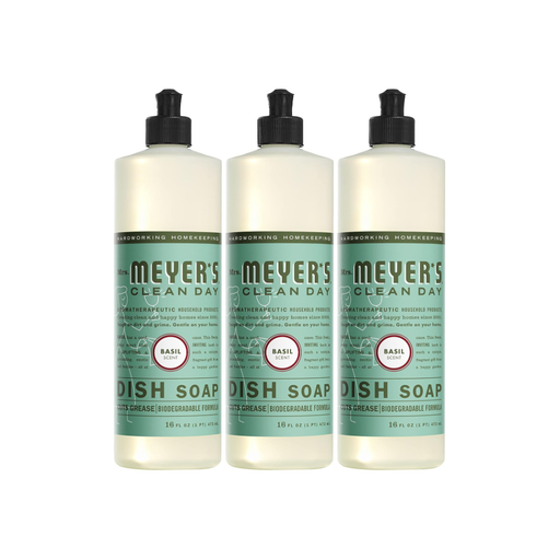 Product image of Mrs. Meyer's Clean Day Liquid Dish Soap, Basil Scent, 16 Fluid Ounce Bottle Pack of 3