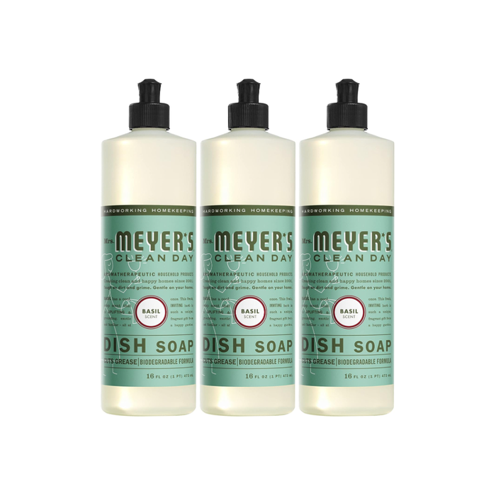 Product image of Mrs. Meyer's Clean Day Liquid Dish Soap, Basil Scent, 16 Fluid Ounce Bottle Pack of 3