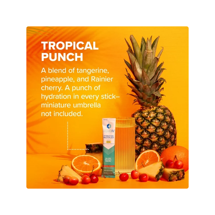 Product image of Liquid I.V. Hydration Multiplier Electrolyte Powder Packet Drink Mix, Tropical Punch, 6 Ct