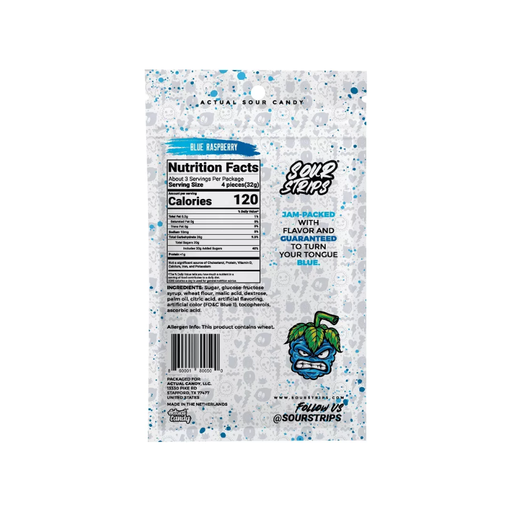 Product image of Sour Strips Blue Raspberry Candy - 3.4oz