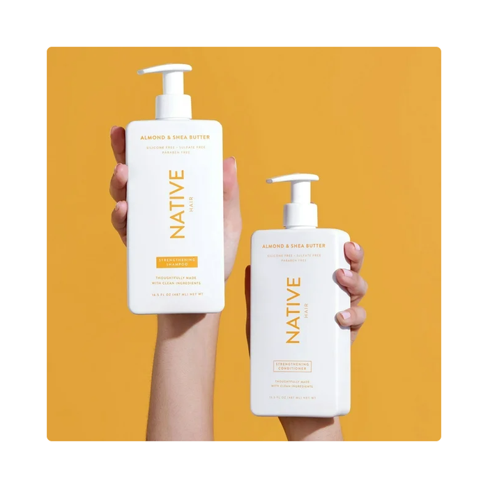 Product image of Native Strengthening Shampoo, Almond & Shea Butter, Sulfate & Paraben Free, 16.5 oz