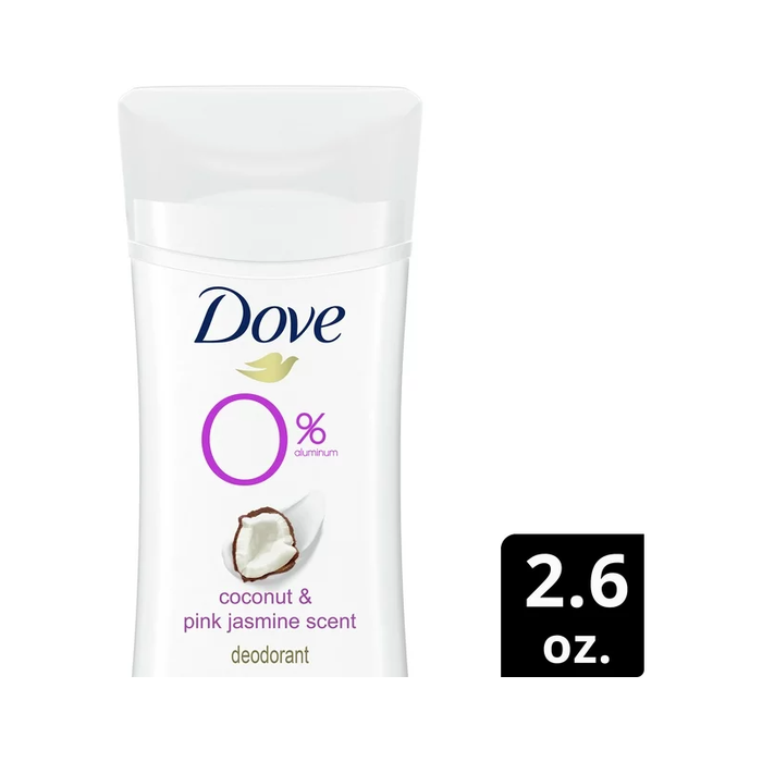 Product image of Dove 0% Aluminum Coconut and Pink Jasmine Scent Deodorant Stick 2.6 oz