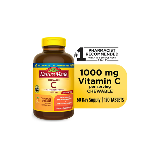 Product image of Nature Made Extra Strength Dosage Chewable Vitamin C 1000 mg Per Serving Tablets, 120 Count
