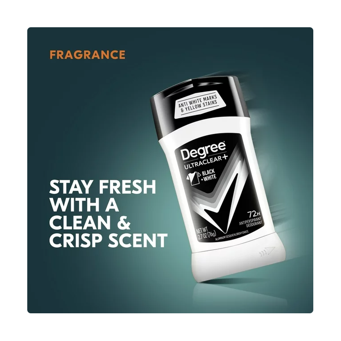 Product image of Degree Men UltraClear 72H Antiperspirant Deodorant Black+White, 2.7 oz, 2 Count