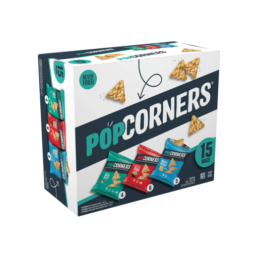Product image of PopCorners Popped Corn Snack Chips, 3 Flavor Variety Pack, 15 Count Multipack