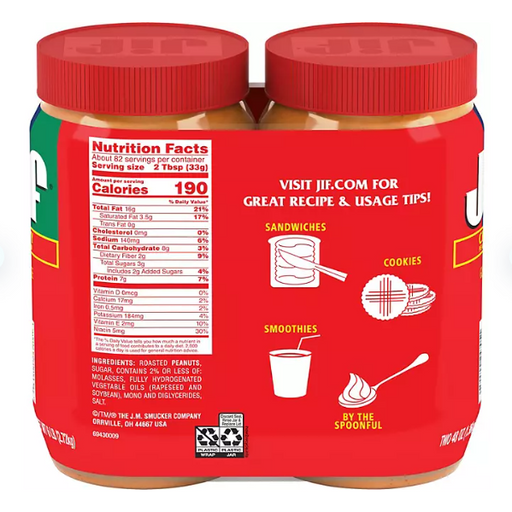 Product image of Jif Creamy Peanut Butter (48 oz., 2 pk.)