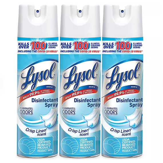 Product image of Lysol Disinfectant Spray, Crisp Linen Scent (19 oz., 3 pk.)