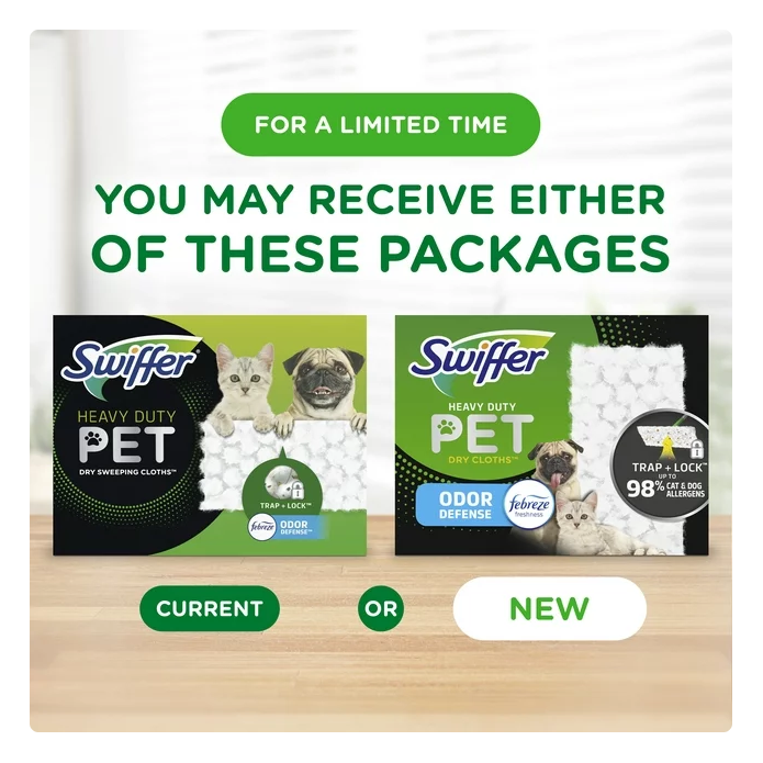 Product image of Swiffer Sweeper Pet Heavy Duty Dry Cloth Refills, Febreze Freshness, 32 Ct White Pads