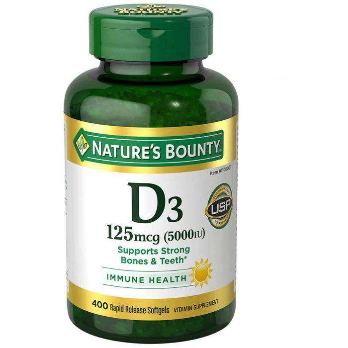 Product image of Nature's Bounty Vitamin D3 125 mcg, 400 Softgels