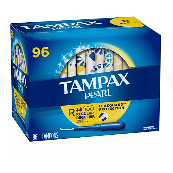Product image of Tampax Pearl Regular Tampons, Unscented (96 ct.)