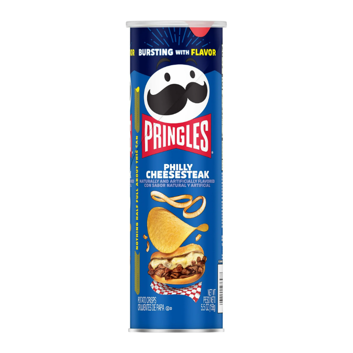 Product image of Pringles Philly Cheesesteak Potato Crisps Chips, Lunch Snacks, 5.5 oz