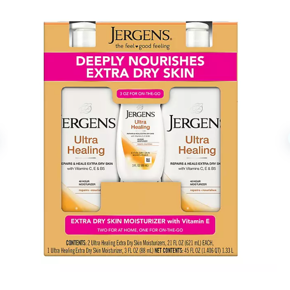 Product image of Jergens Ultra Healing Extra Dry Skin Moisturizer (21 fl. oz., 2 pk. + 3 oz.)
