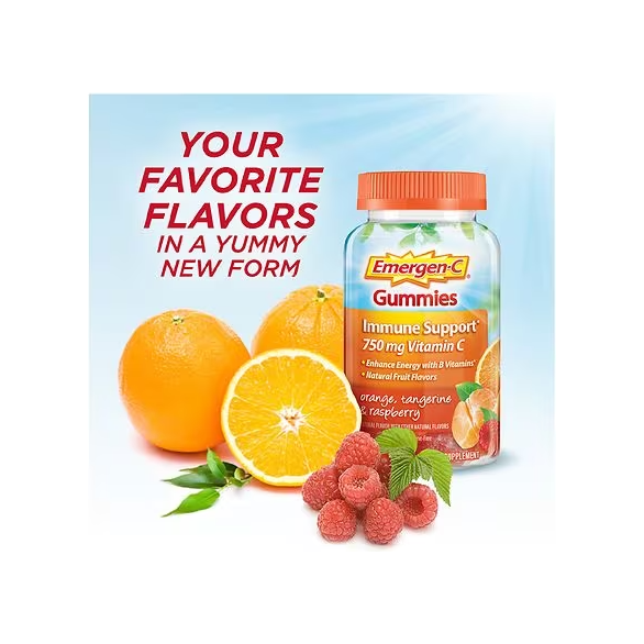 Product image of Emergen-C Vitamin C Immune Support Gummies - Orange, Tangerine & Raspberry - 45ct