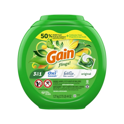 Product image of Gain Flings Original Scent HE Compatible Laundry Detergent Soap Pacs