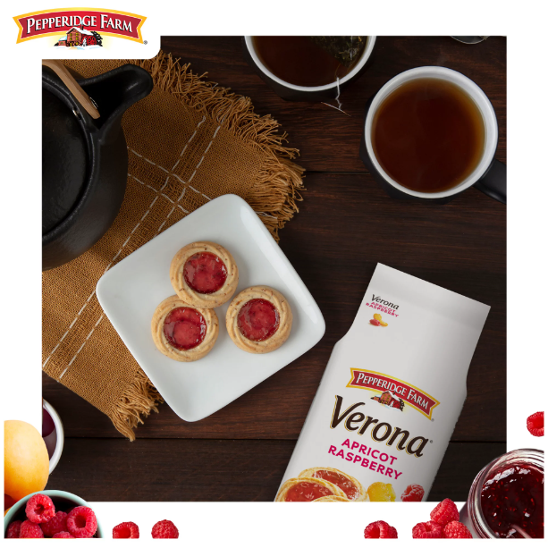 Product image of Pepperidge Farm Verona Apricot Raspberry Thumbprint Cookies, 6.75 Oz Bag
