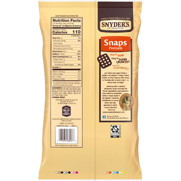 Product image of Snyder's of Hanover Pretzel Snaps, 16 oz