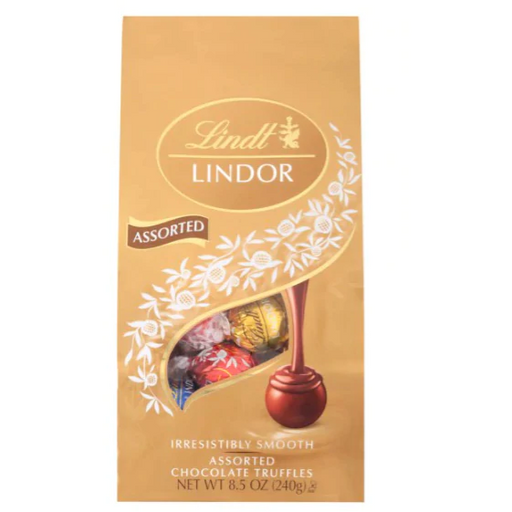 Product image of Lindt Lindor 3 Flavors Assorted Chocolate Candy Truffles, 8.5 oz Bag
