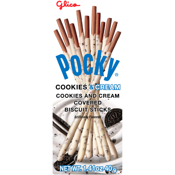 Product image of Glico Pocky Cookies and Cream Covered Biscuit Sticks, 1.41 oz