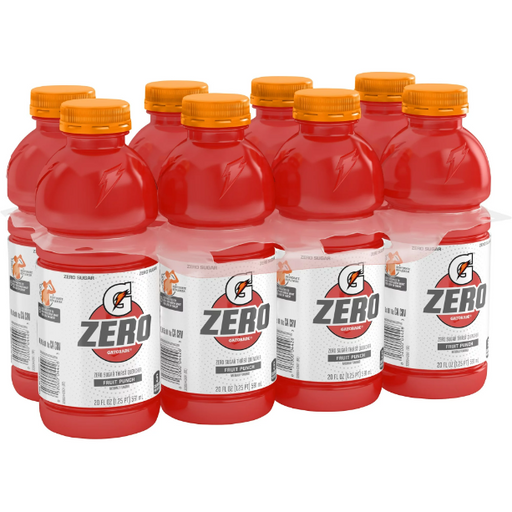 Product image of Gatorade G Zero Sugar Fruit Punch Thirst Quencher Sports Drink 20 oz, 8 Pack Bottles