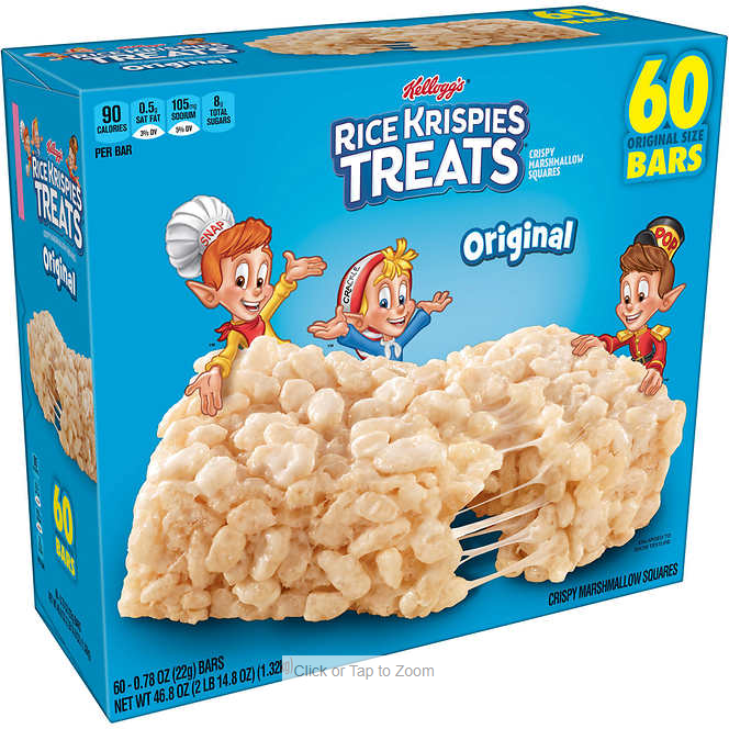 Product image of Kellogg's Rice Krispies Treats, 0.78 oz, 60-count