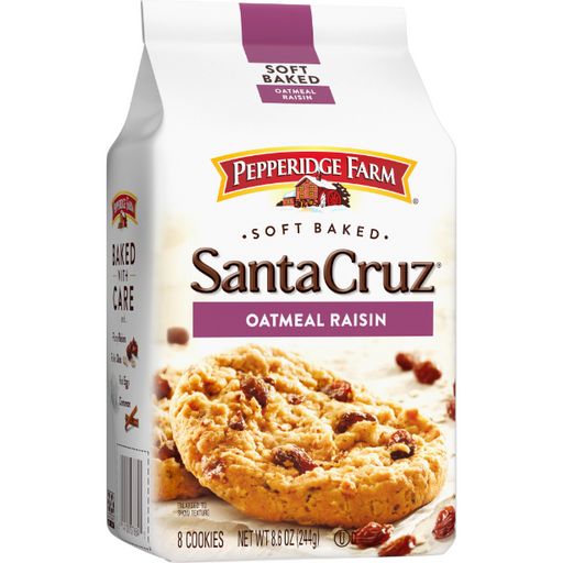 Product image of Pepperidge Farm Santa Cruz Soft Baked Oatmeal Raisin Cookies, 8.6 oz. Bag