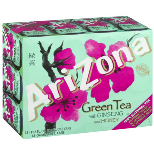 Product image of (12 Cans) Arizona Green Tea with Ginseng and Honey, 11.5 fl oz