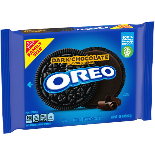 Product image of OREO Dark Chocolate Creme Chocolate Sandwich Cookies, Family Size, 17 oz