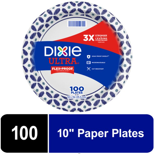 Product image of Dixie Ultra Disposable Paper Plates, 10 in, 100 count