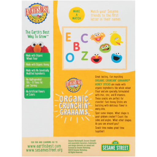Product image of Earth's Best Crunchin' Grahams Organic Honey Sticks Baby Snack, 5.3 oz