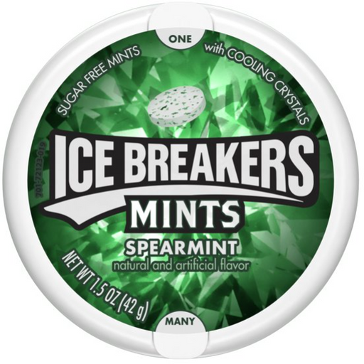 Product image of Icebreaker Sugar Free, Spearmint Mints, 1.5 oz
