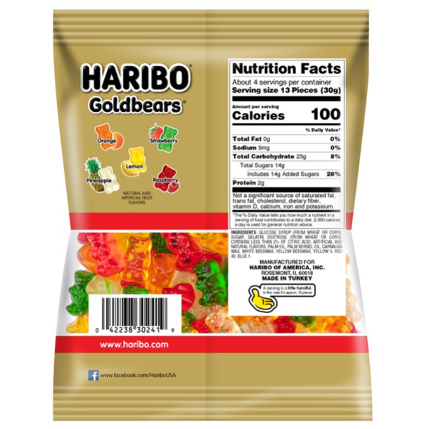 Product image of Haribo Goldbears Original Gummy Bears Bag, 4 Oz