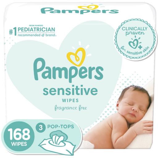 Product image of Pampers Sensitive Baby Wipes, 3X Pop-top Packs, 168 Ct