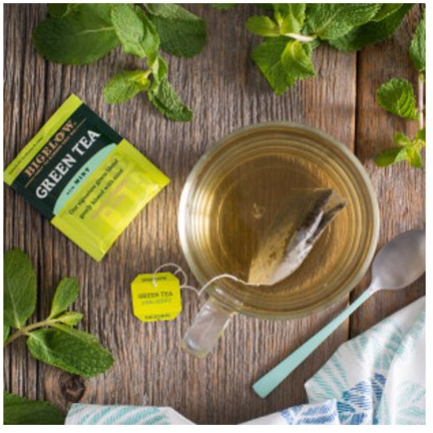 Product image of Bigelow Green Tea with Mint Tea Bags, 20 Count Box.